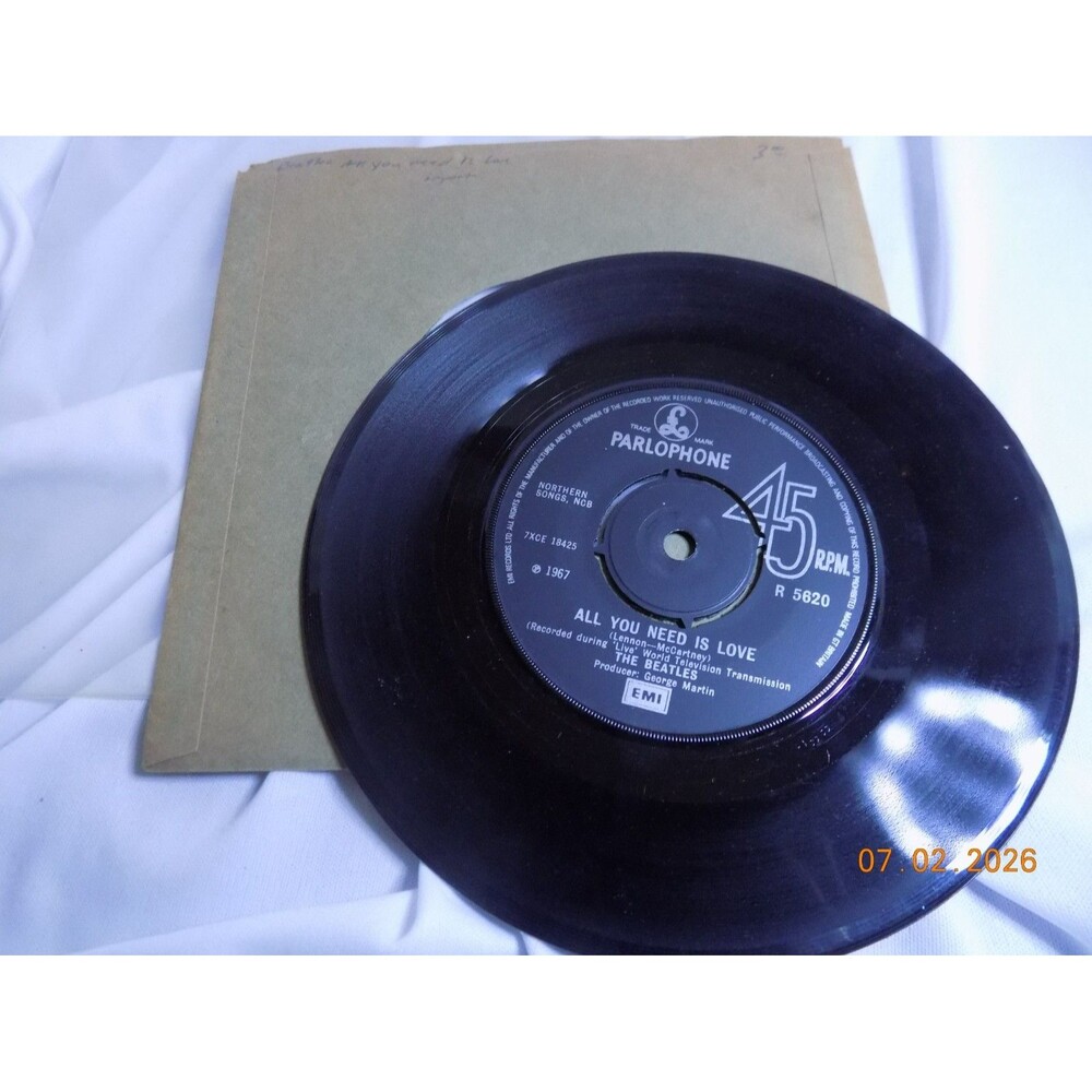 Vintage Beatles Album 45 vinyl album All You Need is Love Baby You're a Rich Man